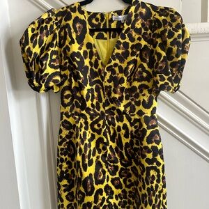 ENDLESS ROSE Yellow Leopard Print Dress size : medium